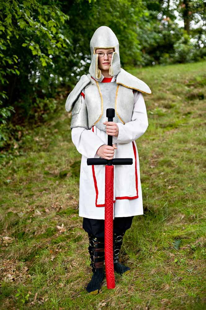 boy in knights costume